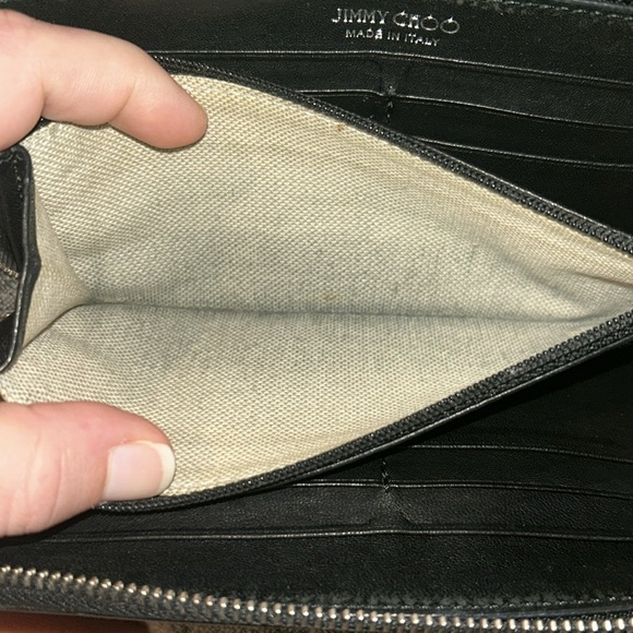 Jimmy Choo Filipa Long Wallet Black Silver Chrome Stars - Picture 9 of 15